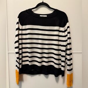 Zara Black Stripped Thin Knit Sweater